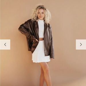 NWT- Brown Leather Blazer